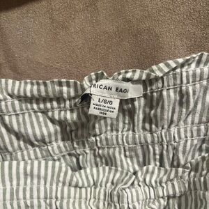 American Eagle Green Striped Tank Top